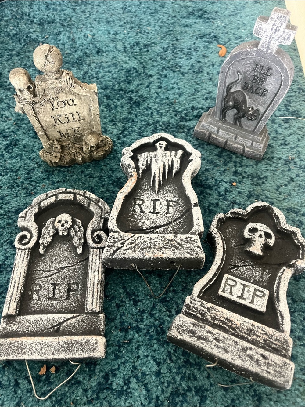 Halloween Foam Tombstone Decorations - Black/Gray - Unbranded